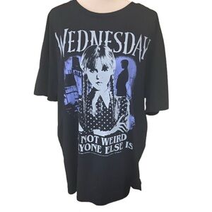 Wednesday I’m Not Weird Black Purple Tee Size XL Goth Grunge Whimsigoth Addams